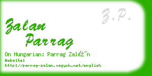 zalan parrag business card